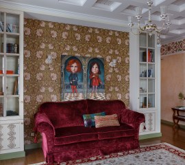 Гипсовая лепнина в квартире в русском стиле